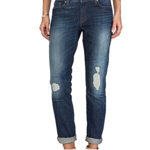 J Brand Distressed High Rise Straight Leg Jeans 29